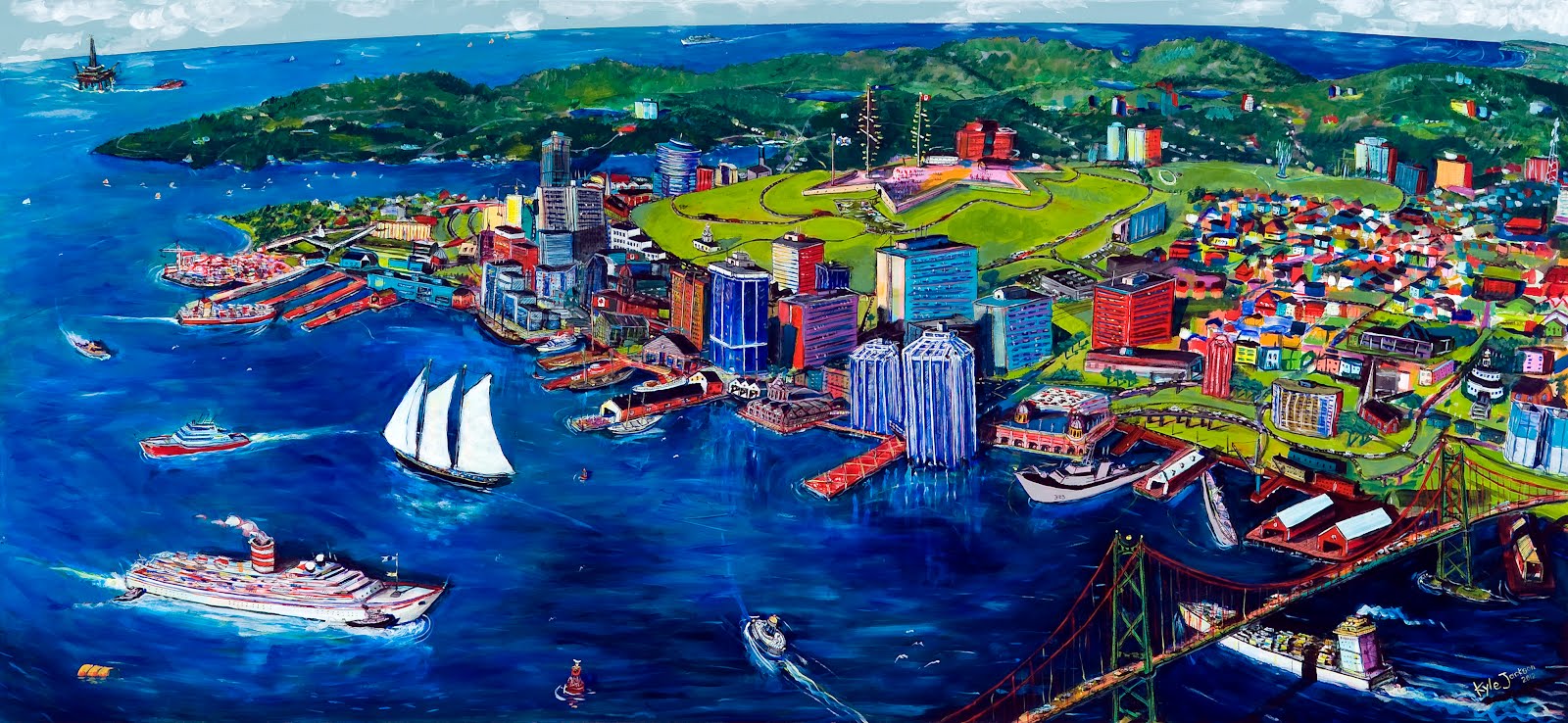 Jackson Painting Halifax 2012 3x6ft, acrylic on wood panel