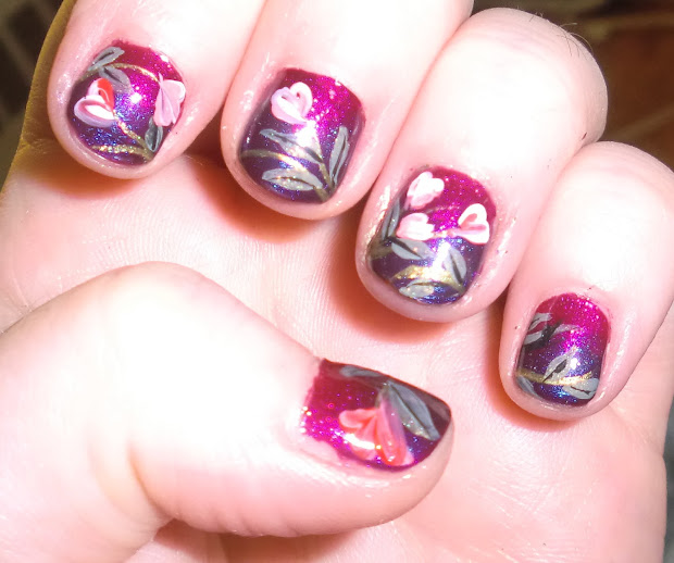 love4nailart cute floral valentine's
