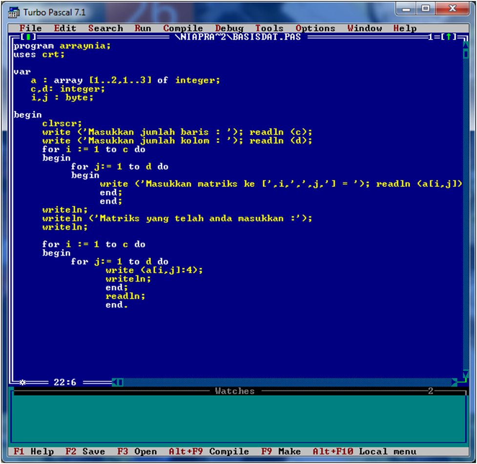 Contoh Program Array Rixilus