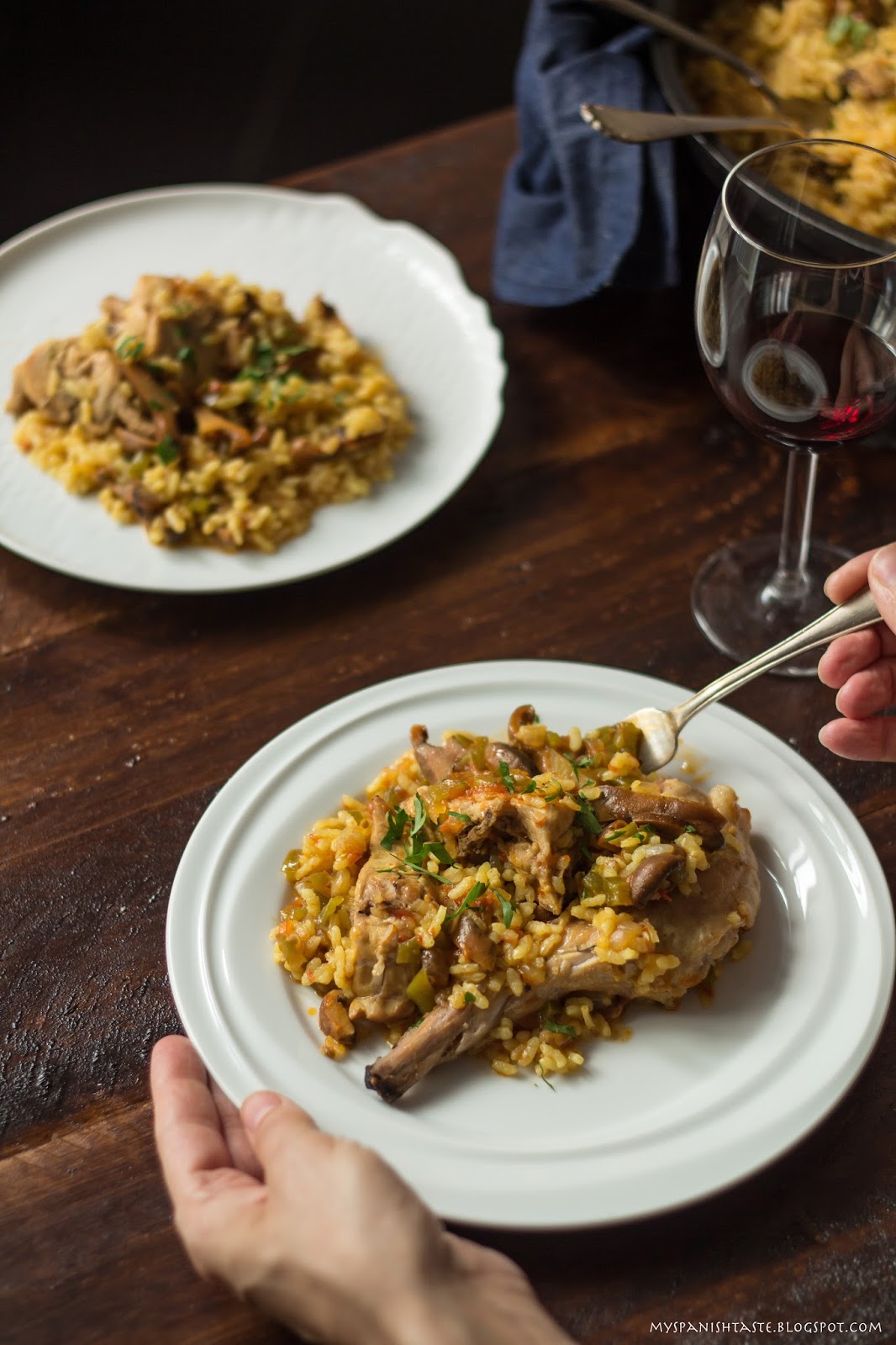 My Spanish Taste Rice with rabbit and mushrooms