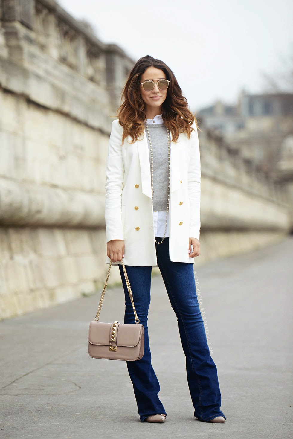 Pantalones de campana street style 2015 Pantalones de campana street style 2015
