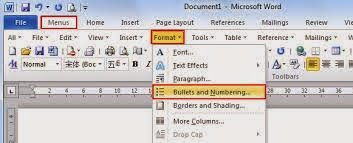 Catatan Anita Cara Membuat Bullet Dan Numbering Pada Microsoft Word