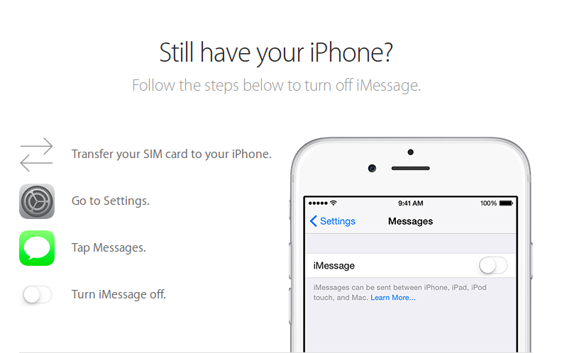 how to turn off imessage with phone