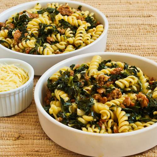 Pasta with Hot Italian Sausage, Kale, Garlic, and Red Pepper Flakes Kalyn's Kitchen