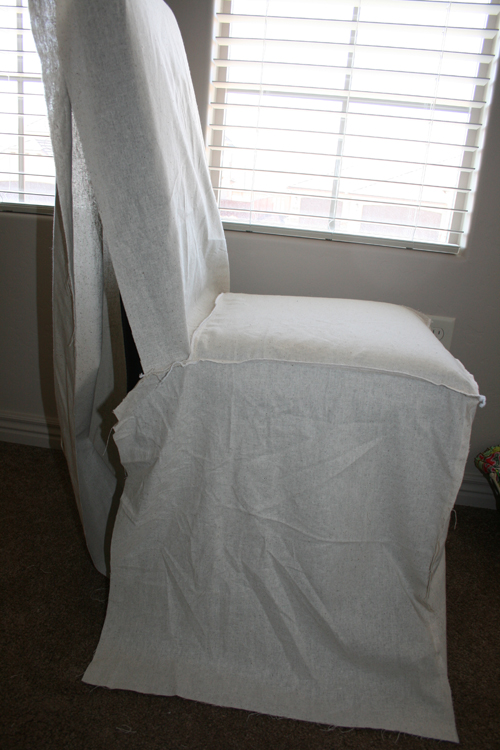 Ruthie be Maude DIY Stenciled Parson Chair Slipcovers...
