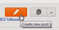 Blogger create new post pencil icon