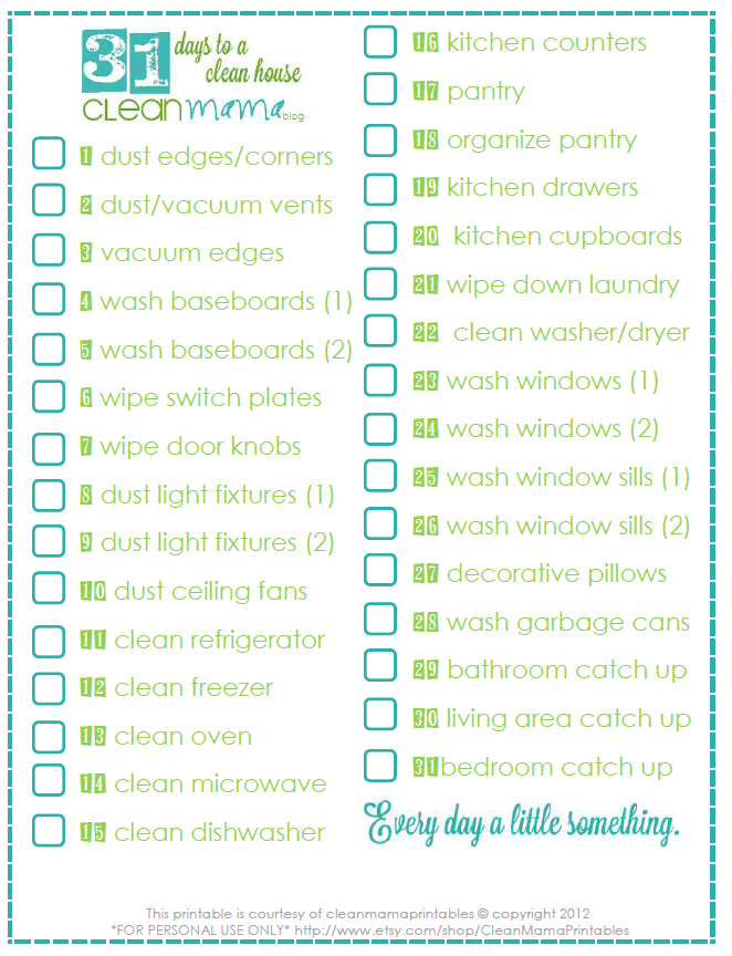 Free Printables : Clean Mama's Cleaning Routine + Cleaning