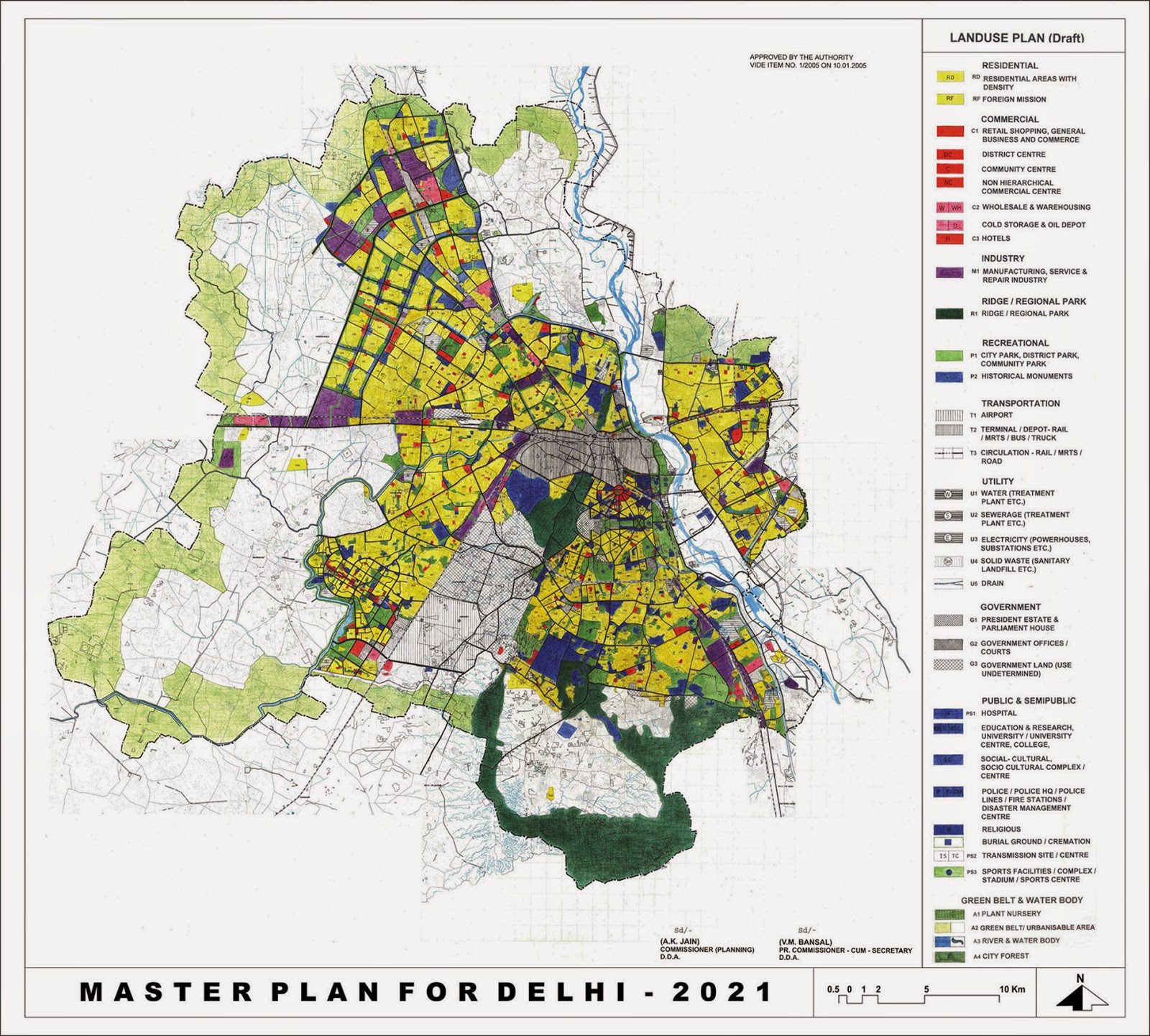 Delhi Land Distribution For Master Plan DDA, LZone Delhi
