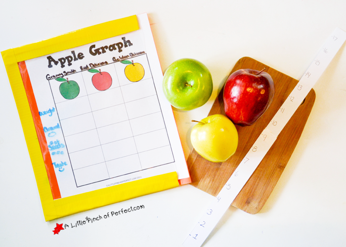 apple graph math activity and printable