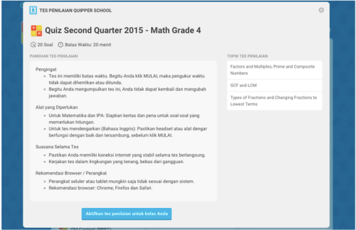 Panduan Cara Menggunakan Tes Penilaian Quipper School Wirahadie Com