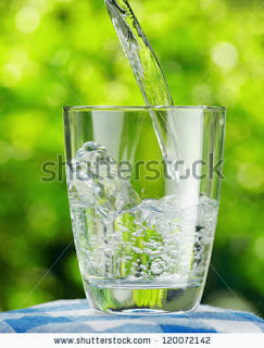 Stock Photo Glass Of Water On Nature Background 120072142