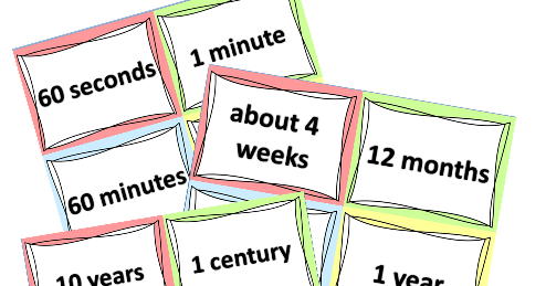 Stickers and Stamps: Units of Time Matching Game