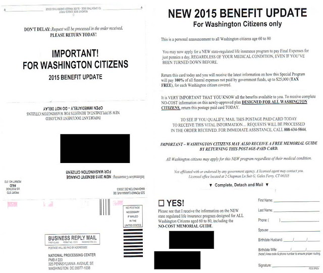 Consumer alert: Life insurance mail scam still alive in Washington