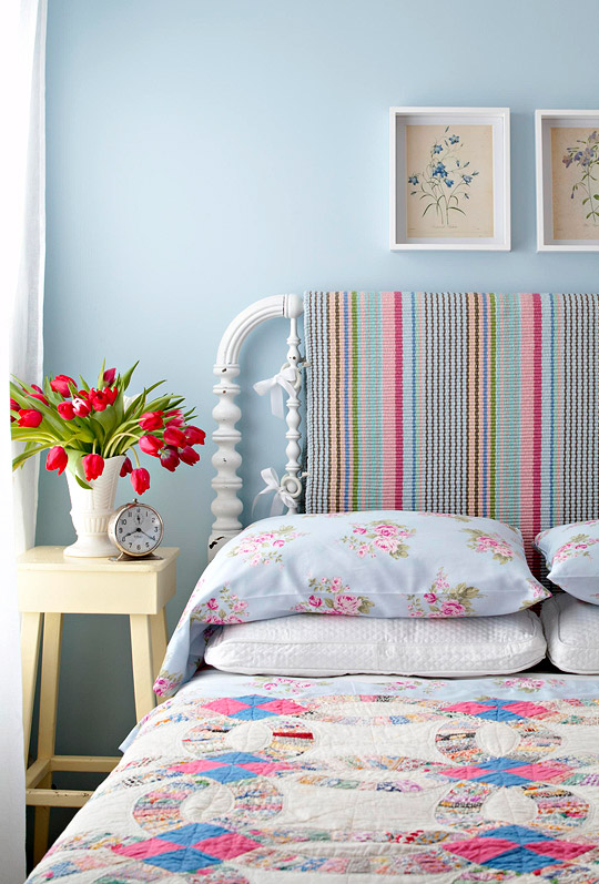 Living Livelier Domino Inspired the Rug Headboard