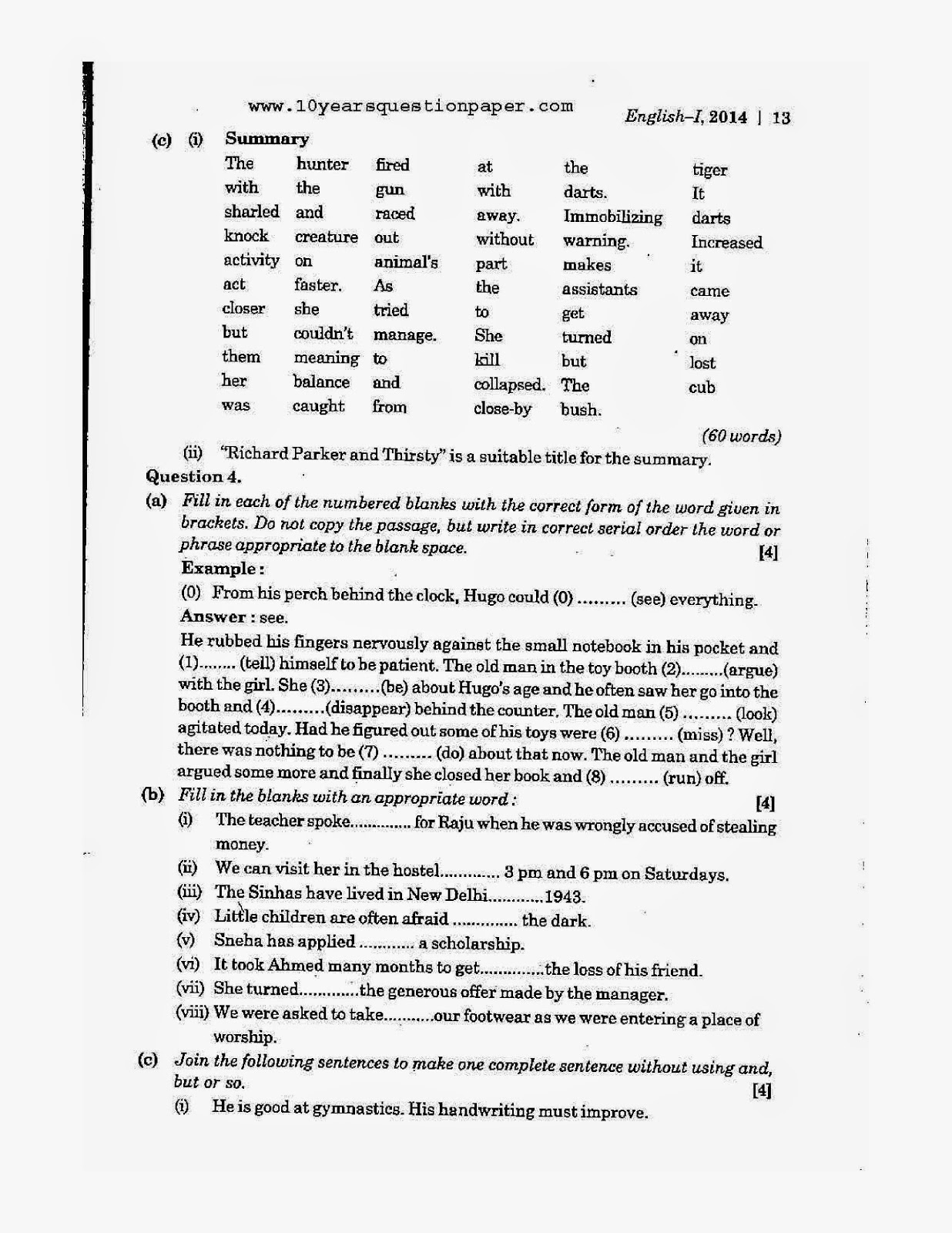 Icse class 10th English solved question paper 2014 Icse class 10th English Language solved question paper 2014