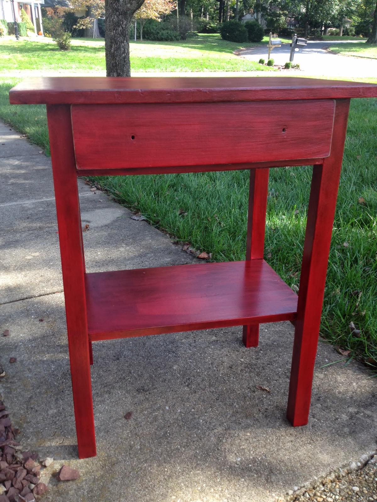 Two It Yourself 'Antique' painted table using stain over paint