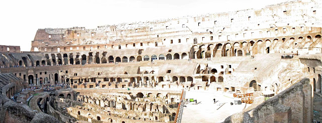 panoramic view of inside Colosseum