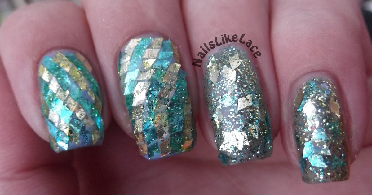 NailsLikeLace Glitter Placement Nails Sequins vs. Glequins vs. Glitter