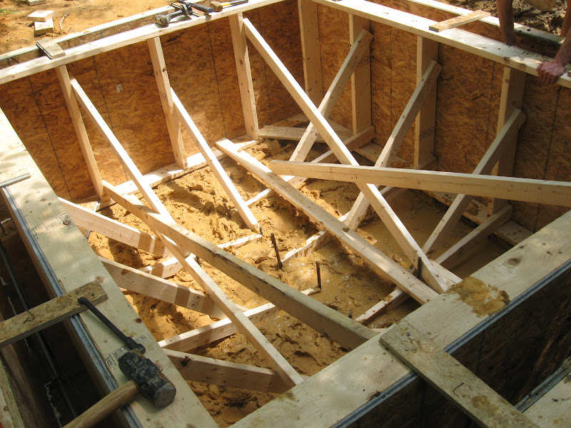 concrete form roots through wet weight braced handle ready