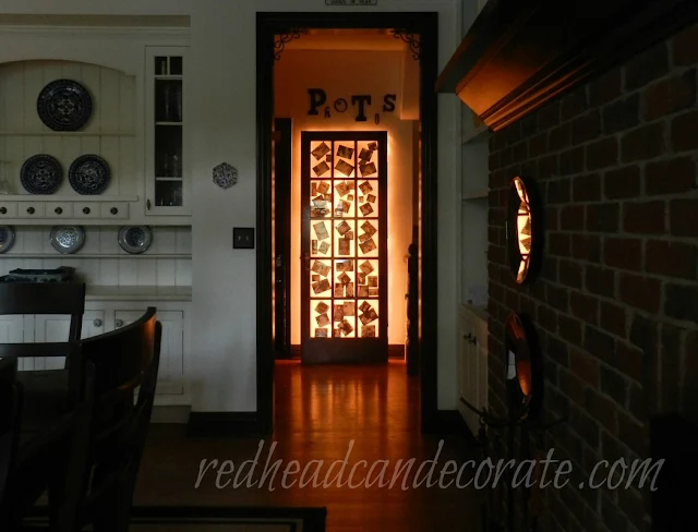Illuminated Photo Door by Red Head Can Decorate, featured at I Love That Junk