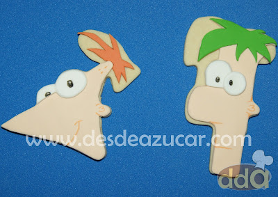 fondant, galletas, galletas de mantequilla, phineas y ferb, galleta de phineas, galleta de ferb, galleta de perry, galletas de  phineas y ferb, tarta fondant Sevilla, 