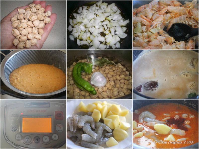 COCINA GARBANZOS CON LANGOSTINOS cocina garbanzos con langostinos: