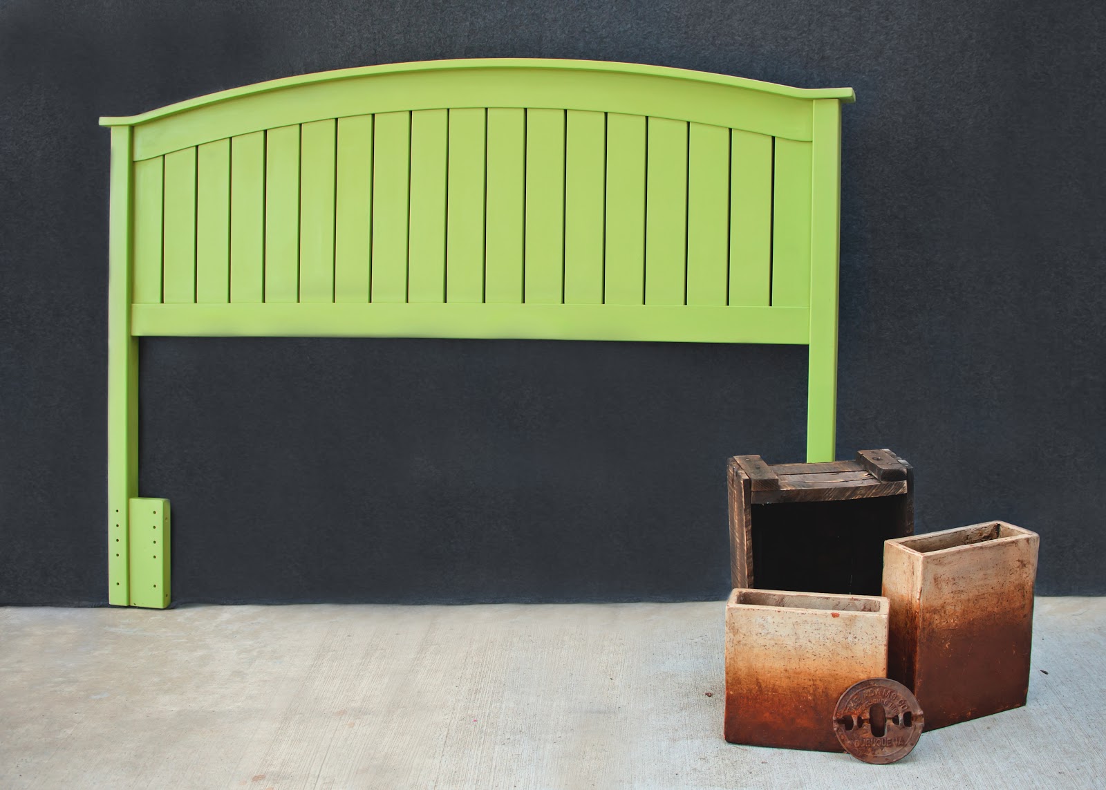 Vintage Orchard Furniture Lime Green Queen Headboard
