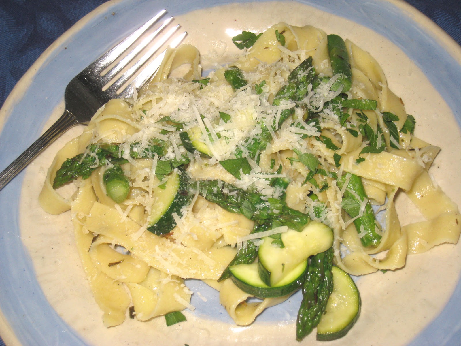 Cooking without a Net Pasta with Asparagus and Zucchini