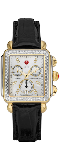 Michele Deco diamond dial two tone watch