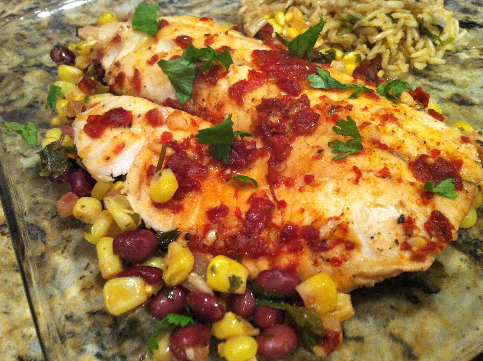 Cookin' in Heels Mexican Baked Tilapia