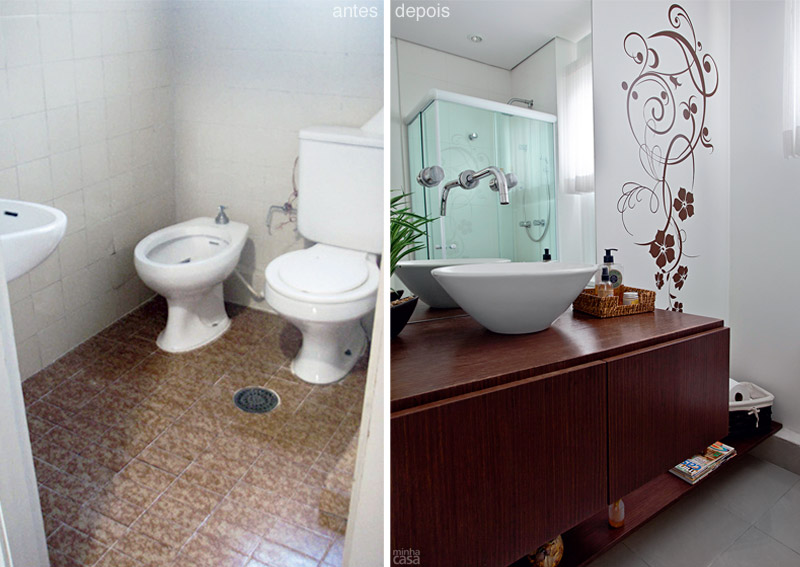 Bellart Atelier Antes e depois banheiro social se transforma em lavabo em -> Gabinete De Banheiro Sob Medida Bellart Atelier Antes e depois banheiro social se transforma em lavabo em -> Gabinete De Banheiro Sob Medida