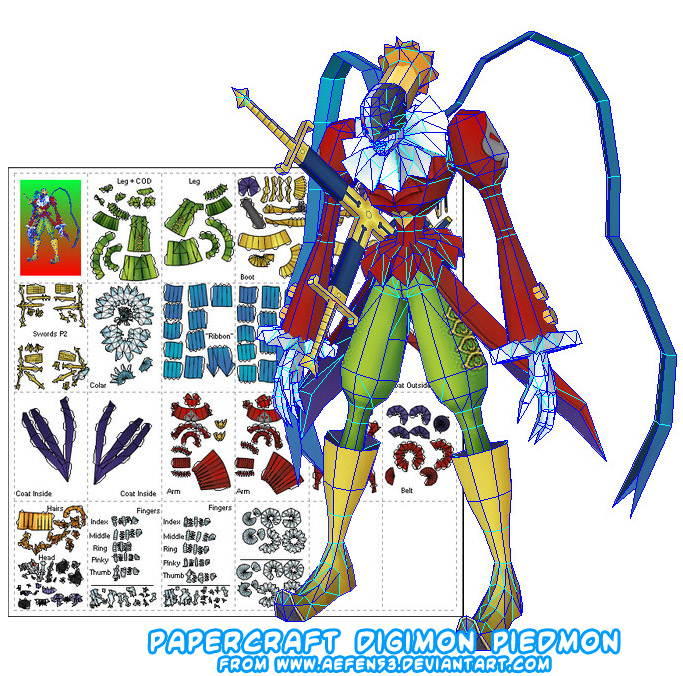 ninjatoes papercraft weblog papercraft digimon piedmon