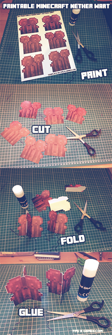 How to create a nether wart Minecraft nether wart printable papercraft