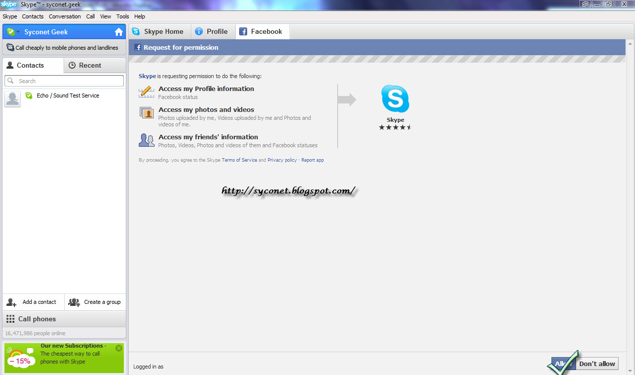 How To Connect Facebook With Skype Geek