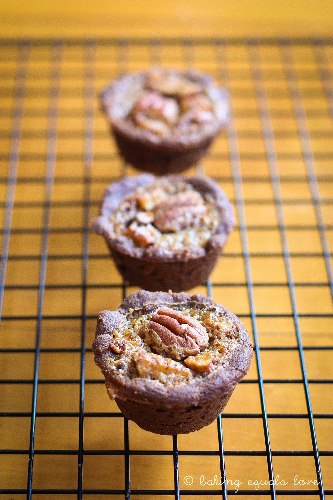 baking = love Fifty Shades of Pecan Pie Baby Chocolate Bourbon Pecan Pies