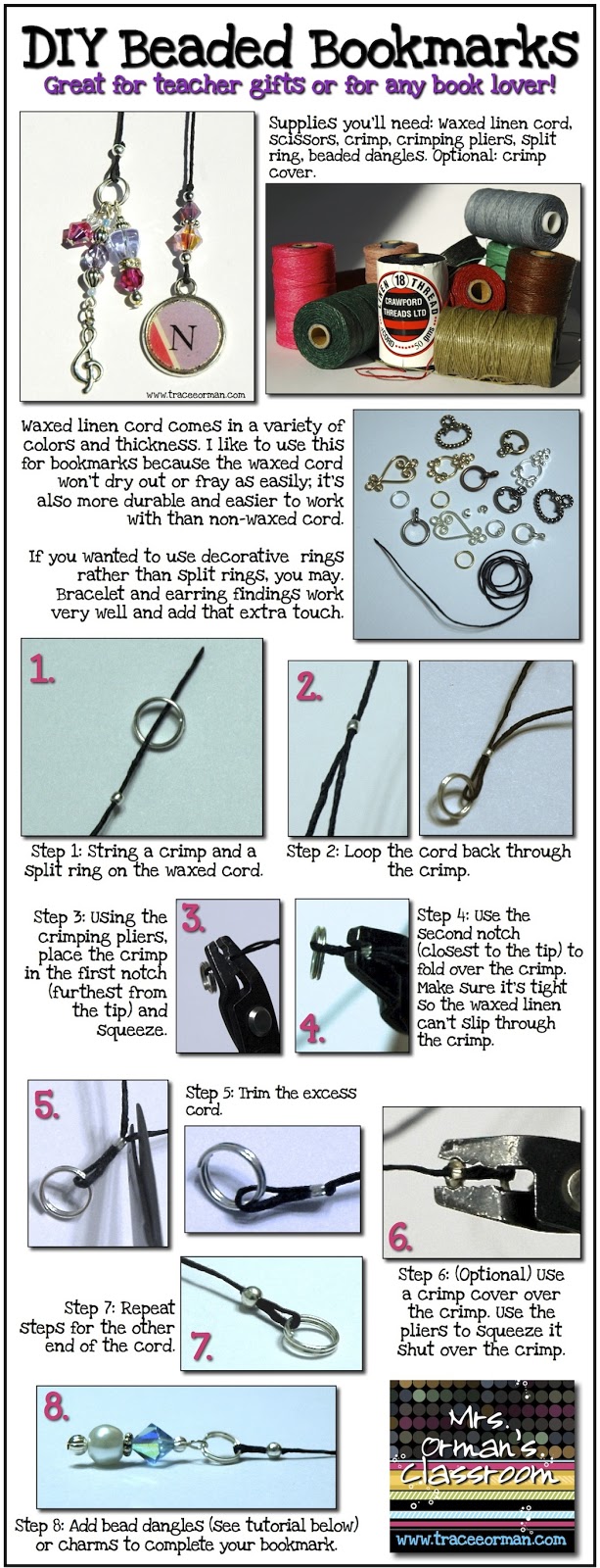 Mrs. Orman's Classroom Homemade Beaded Bookmarks Teacher Gifts