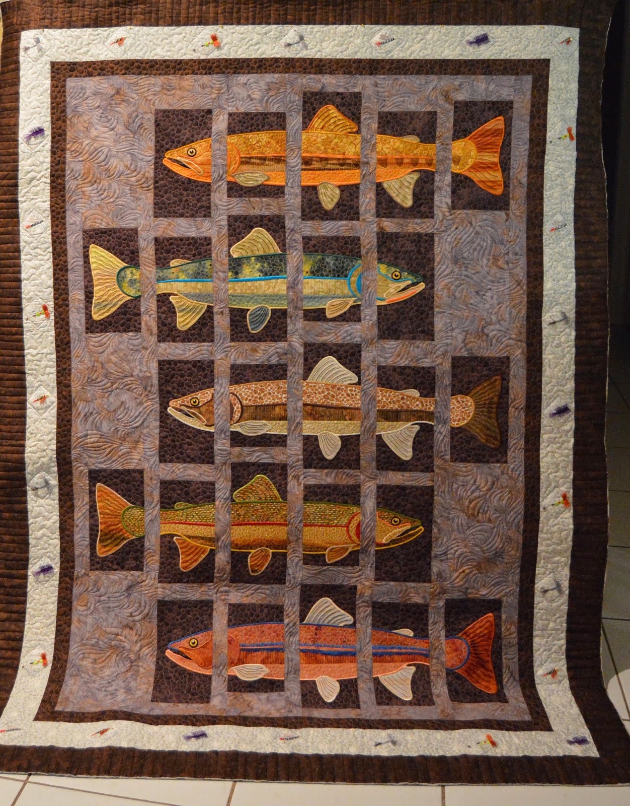Creative Longarm Quilting by Karen Marchetti Bonnie's "About Trout"