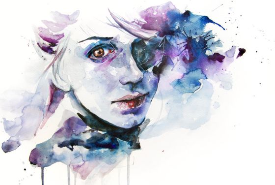 Silvia Pelissero agnes-cecile aquarelas belas mulheres manchadas