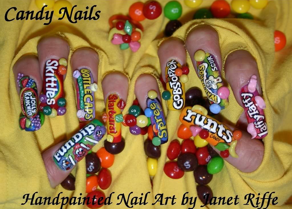 Hello Kitty Nails 3d. Amazing candy nails.