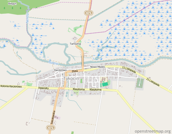 Plan miasta Tykocin Tykocin Mapa