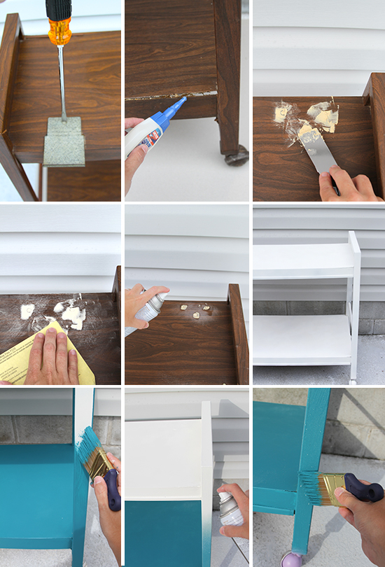 DIY mesa auxiliar + 3 opciones de usarla Restaurar mesa antigua