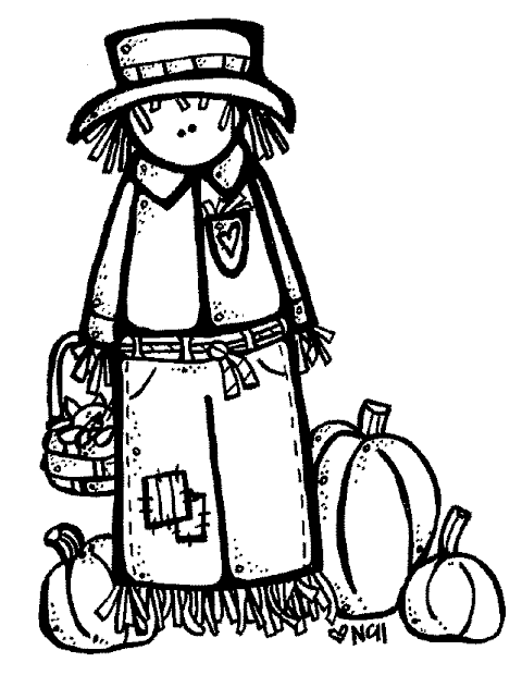 cute scarecrow clipart black