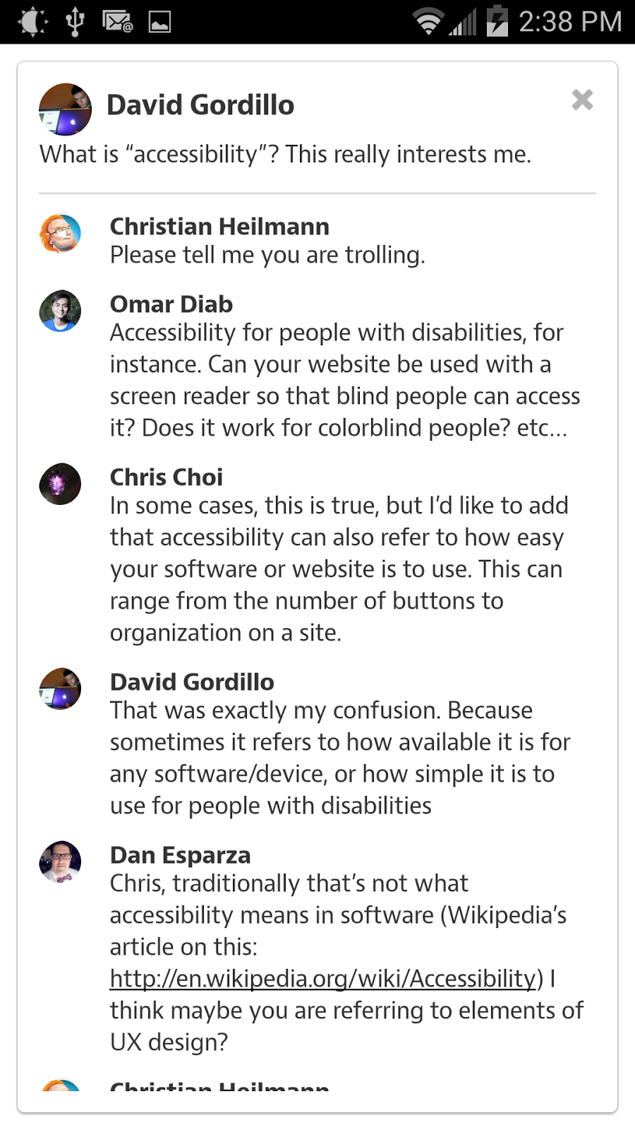Once the bookmarklet fires I can see the comment replies.
