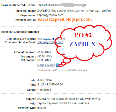 Payout dari Zapbux #2 : barsaxx