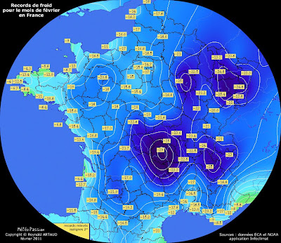 Carte de L'ensoleillement Février