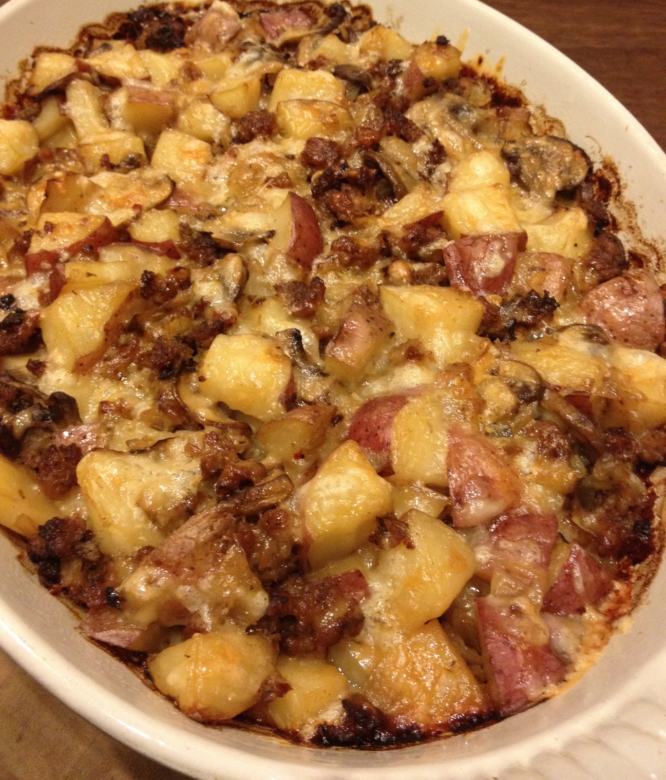 La Petite Vie Sausage, Mushroom & Potato Gratin