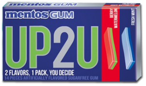 Hurry And Head On Over To The Mentos Up2u Facebook Page For Your Chance To Snag A Free Pack Of Their All New Gum That Was Just Released In Stores Across The Hurry And Head On Over To The Mentos Up2u Facebook Page For Your Chance To Snag A Free Pack Of Their All New Gum That Was Just Released In Stores Across The