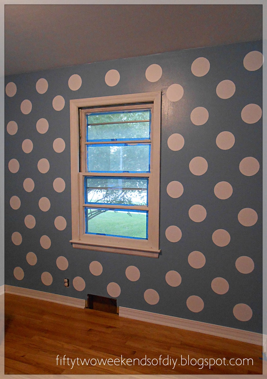 Fifty Two Weekends of DIY How to Make a DIY Polka Dot Wall