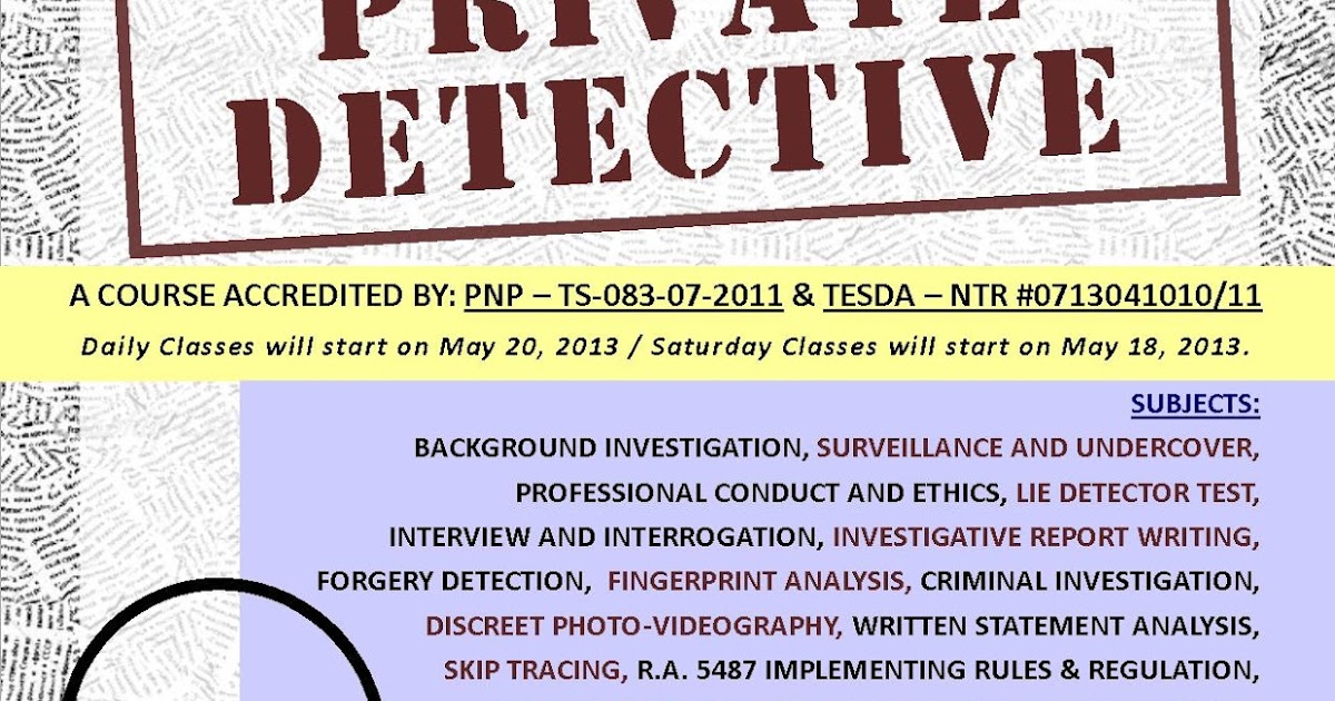 Truth Verifier Systems, Inc. Be A Licensed Private Detective (Private