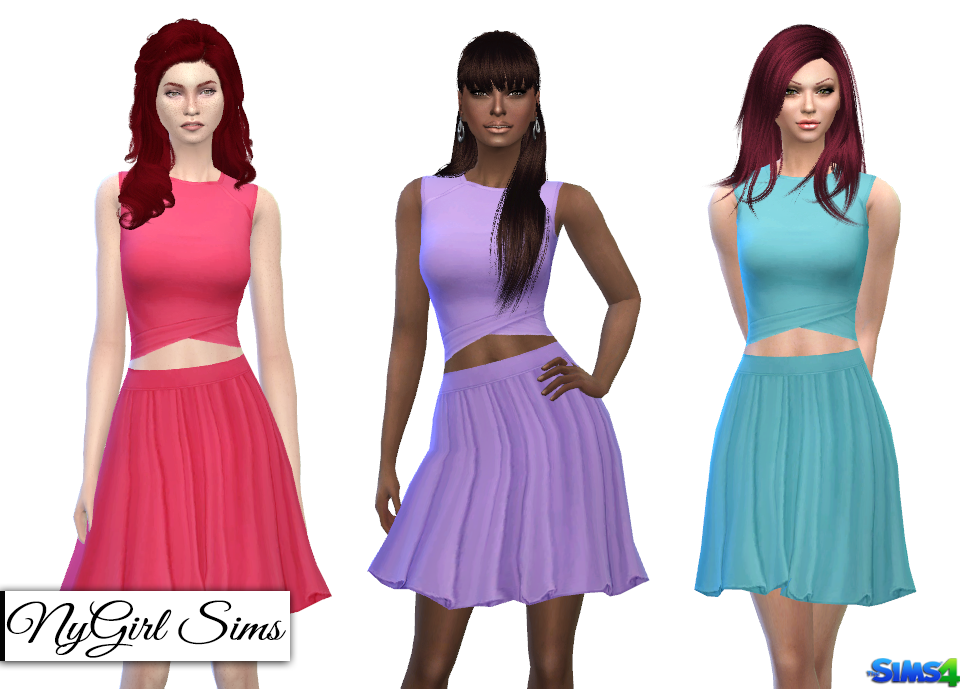 NyGirl Sims 4: Fifties Inspired Two Piece Dress.